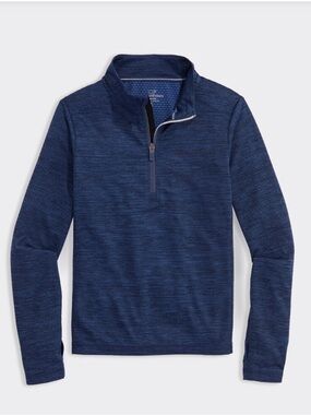 Vineyard Vines Boys' Performance Sankaty Quarter-Zip, Blue, Size 2T